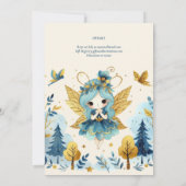 Fairy Princess 1st Birthday of EDIT AGE Blauwgroen Kaart (Achterkant)