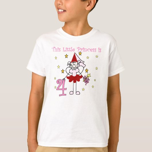 Fairy Princess 4th Birthday T-shirt (Voorkant)
