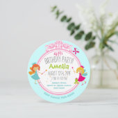 Fairy Princess Birthday Circle Invite Kaart (Staand voorkant)
