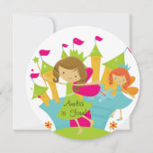 Fairy Princess Birthday Circle Invite Kaart (Achterkant)