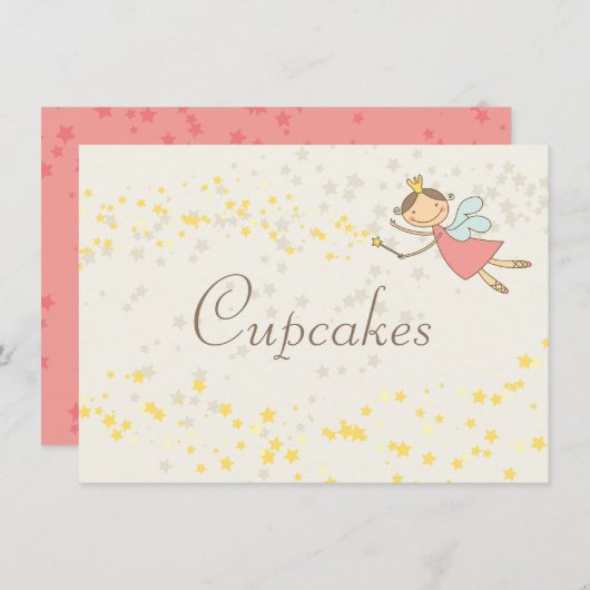 Fairy Princess Birthday Party Decor Table Kaart (Voorkant / Achterkant)