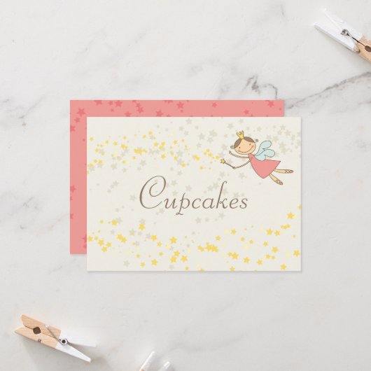 Fairy Princess Birthday Party Decor Table Kaart (Voorkant / Achterkant in situ)