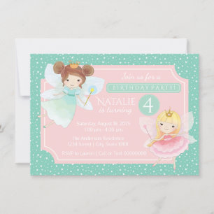 Fairy Princess Birthday Party Invitation Kaart