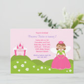 Fairy Princess Birthday Party Invitation Kaart (Staand voorkant)