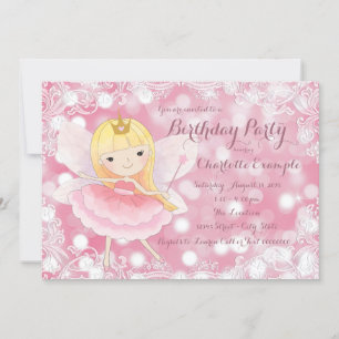 Fairy Princess Birthday Party Kaart