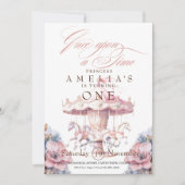 Fairy Princess Bloem Roze Verjaardagsfeest 1e Kaart (Voorkant)