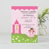 Fairy Princess Castle Birthday Kaart (Staand voorkant)