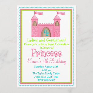 Fairy Princess Castle Birthday-uitnodigingen Kaart