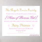 Fairy Princess Certificate Poster (Voorkant)