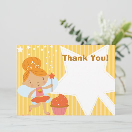  - Fairy Princess Cupcake Bedankkaart (Staand voorkant)