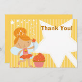  - Fairy Princess Cupcake Bedankkaart (Voorkant / Achterkant)