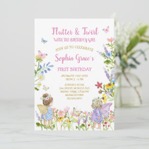 Fairy Princess Flower Garden Girls Verjaardag Kaart