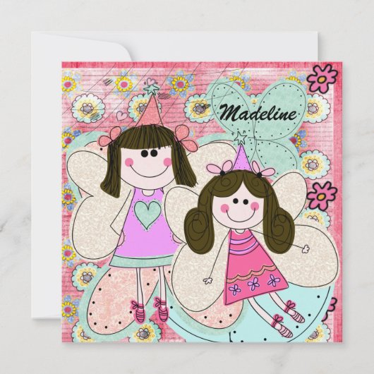 Fairy Princess Gepersonaliseerd Birthday Invitatio Kaart (Voorkant)