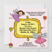 Fairy Princess Gepersonaliseerd Birthday Invites Kaart (Achterkant)