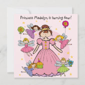 Fairy Princess Gepersonaliseerd Birthday Invites Kaart (Voorkant)