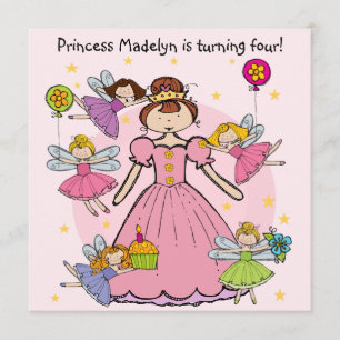Fairy Princess Gepersonaliseerd Birthday Invites Kaart