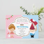 Fairy Princess & Gnome Woodlands Party Invitation Kaart (Staand voorkant)