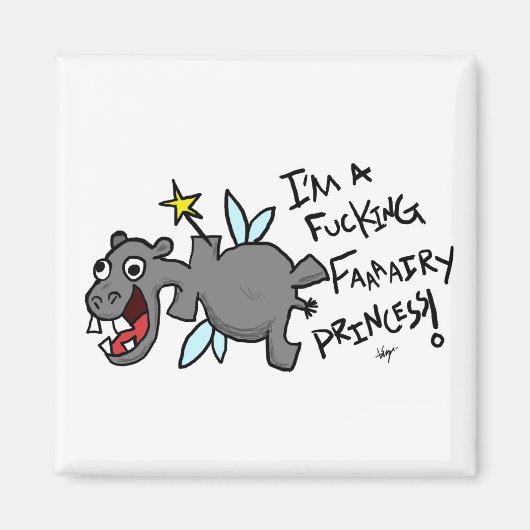 Fairy Princess Hippo Magnet (Voorkant)