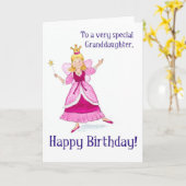 Fairy Princess Kaart voor een kleindochter (Gele Bloem)