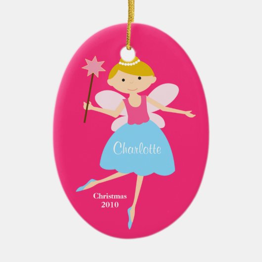Fairy Princess Kerstversier Keramisch Ornament (Voorkant)