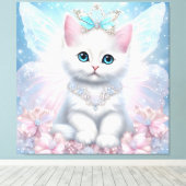 Fairy Princess Kitten Canvas Afdruk (Insitu (Houten vloer))