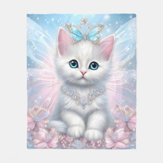 Fairy Princess Kitten Fleece Deken (Voorkant)