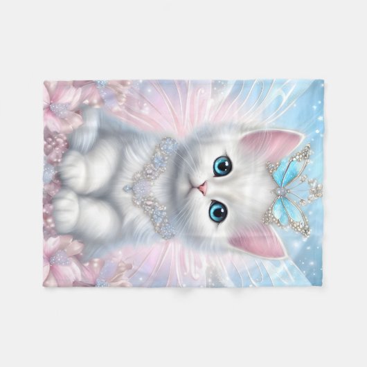 Fairy Princess Kitten Fleece Deken (Voorkant (Horizontaal))