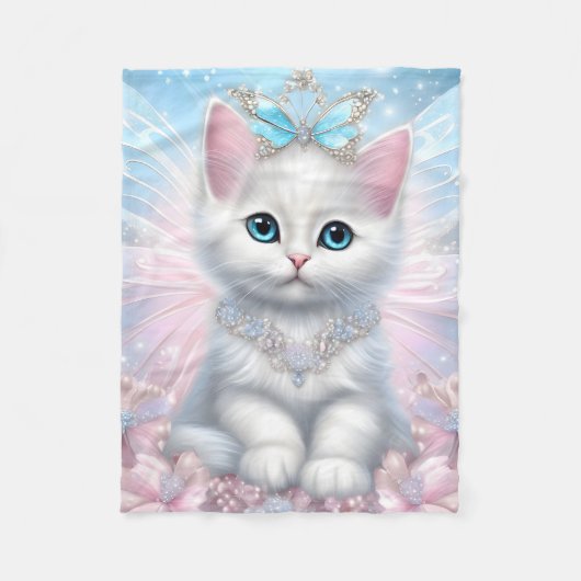 Fairy Princess Kitten Fleece Deken (Voorkant)