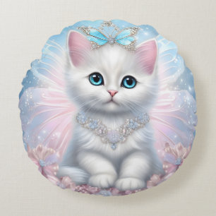 Fairy Princess Kitten Rond Kussen
