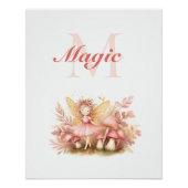 Fairy Princess Magic Pink Monogram Inspirerend Perfect Poster (Voorkant)