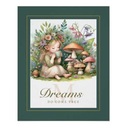 Fairy Princess Magic Tea Monogram Inspirerend Perfect Poster (Voorkant)