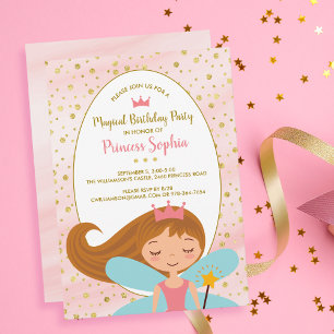 Fairy Princess Magical Birthday Party Invitation Kaart