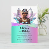 Fairy princess melanine | iriserende magische vleu kaart (Staand voorkant)