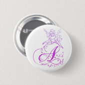 Fairy Princess Monogram-A-Button Ronde Button 5,7 Cm (Voorkant /achterkant)