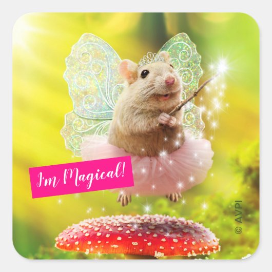 Fairy Princess Mouse Vierkante Sticker (Voorkant)
