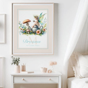 Fairy Princess Mushroom Garden Tea Inspirerend Perfect Poster