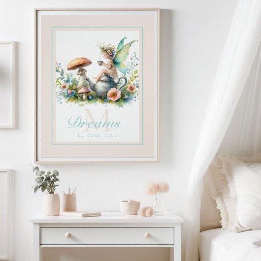 Fairy Princess Mushroom Garden Tea Inspirerend Perfect Poster