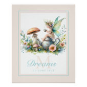 Fairy Princess Mushroom Garden Tea Inspirerend Perfect Poster (Voorkant)