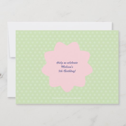 Fairy Princess Party Invite Kaart (Achterkant)