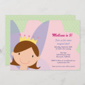 Fairy Princess Party Invite Kaart (Voorkant / Achterkant)