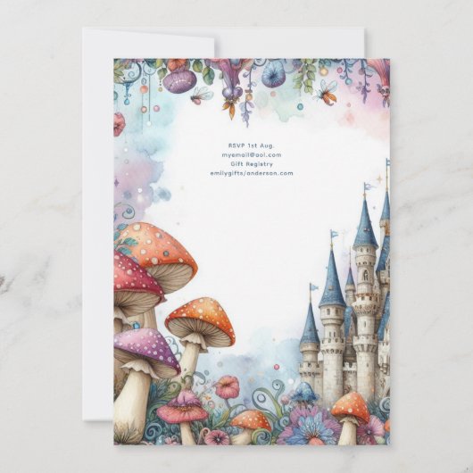 Fairy Princess Party Magische Verjaardag Bash Kaart (Achterkant)