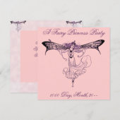 Fairy Princess Party-uitnodigingen Kaart (Voorkant / Achterkant)