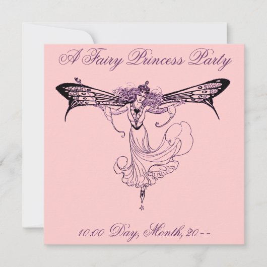 Fairy Princess Party-uitnodigingen Kaart (Voorkant)