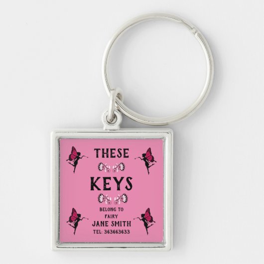 Fairy Princess Patroon Print Sleutelhanger (Voorkant)