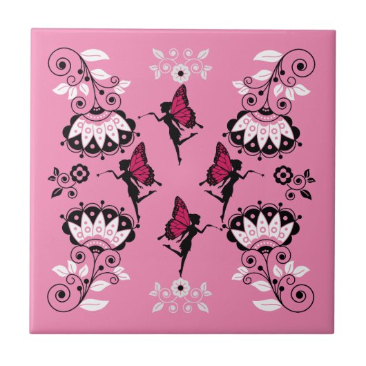 Fairy Princess Patroon Print Tegeltje (Voorkant)