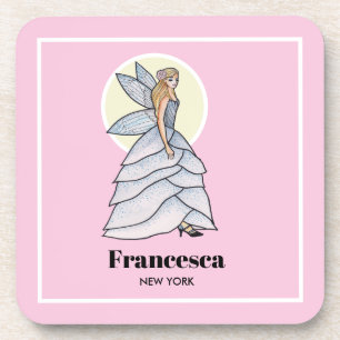 Fairy Princess Petals Dress Mode Illustratie Bier Onderzetter