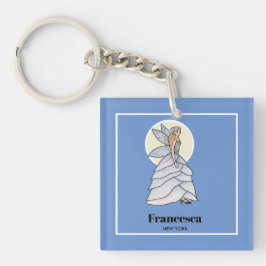 Fairy Princess Petals Dress Mode Illustratie Sleutelhanger