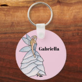 Fairy Princess Petals Dress Mode Illustratie Sleutelhanger (Voorkant)