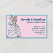 Fairy Princess Petals Dress Mode Illustratie Visitekaartje (Achterkant)