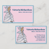 Fairy Princess Petals Dress Mode Illustratie Visitekaartje (Voorkant / Achterkant)